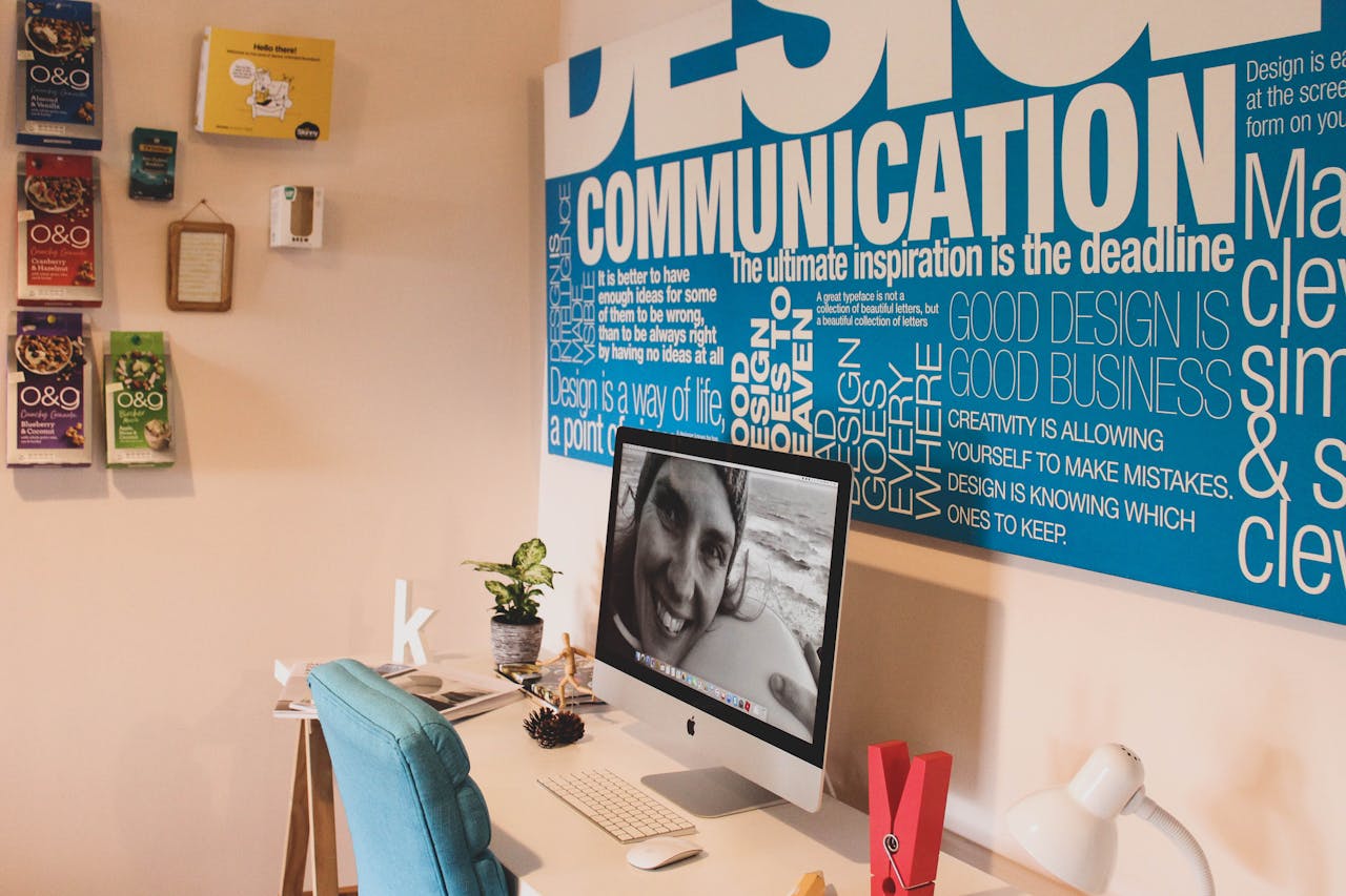 A modern office space showcasing design elements, creativity, and inspiration.